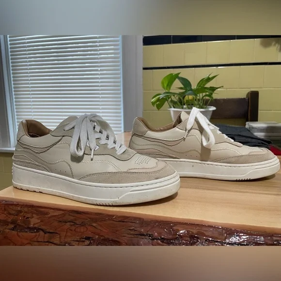 Alohas TB87 Vintage Beige Leather Sneakers - Picture 4 of 4